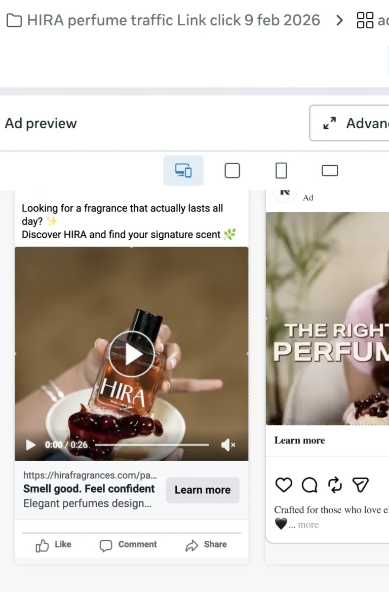 Meta Ads lead generation campaign managed by a freelance digital marketer in Kerala